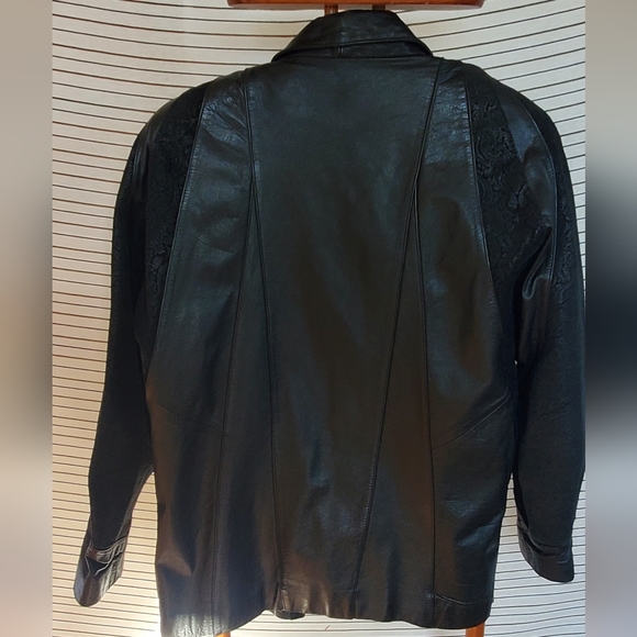 VINTAGE LEATHER COAT 90S large - Picture 5 of 11